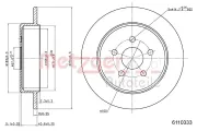 Bremsscheibe Hinterachse METZGER 6110333