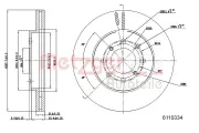 Bremsscheibe Vorderachse links Vorderachse rechts METZGER AUTOTEILE 6110334