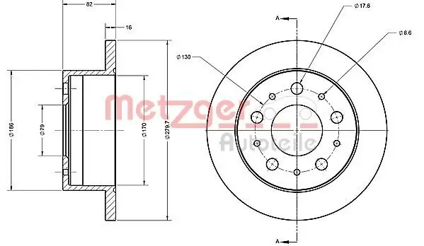 Bremsscheibe METZGER 6110338