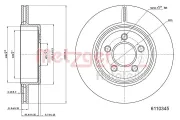 Bremsscheibe Hinterachse METZGER 6110345