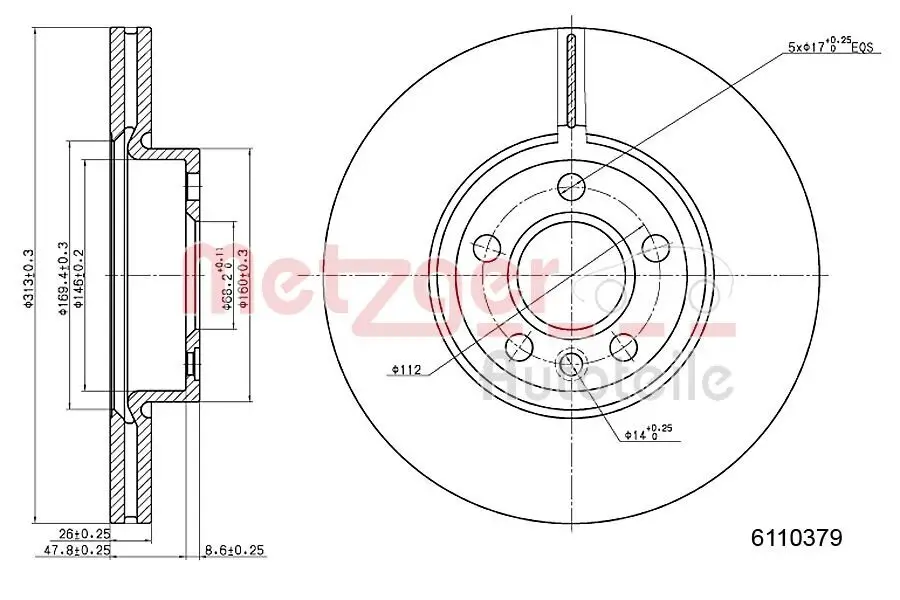 Bremsscheibe METZGER 6110379