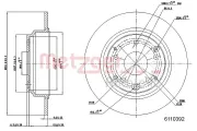 Bremsscheibe Hinterachse METZGER 6110392
