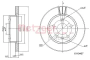 Bremsscheibe METZGER 6110407