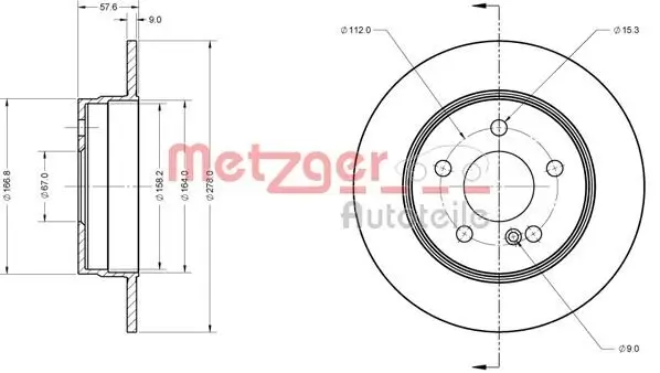 Bremsscheibe METZGER 6110423