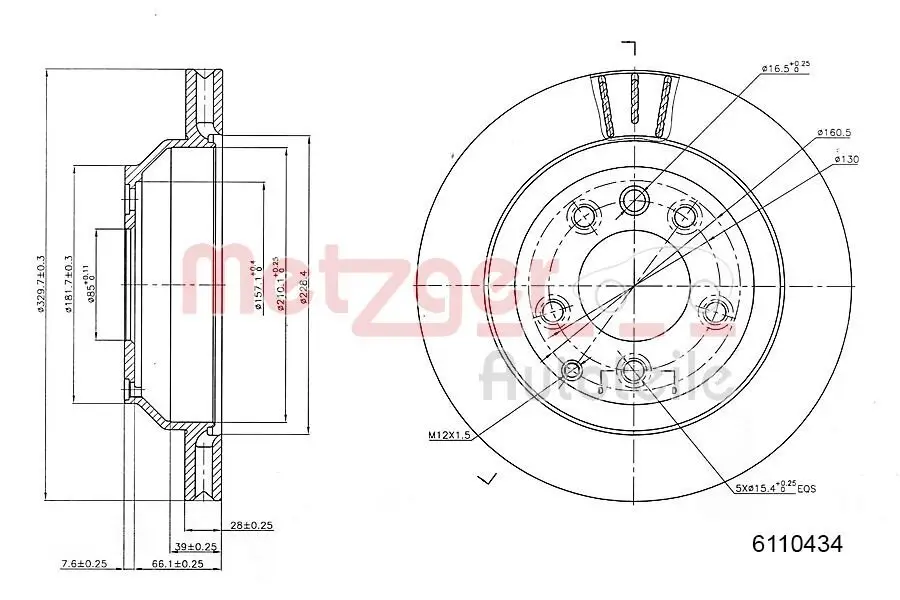 Bremsscheibe METZGER 6110434