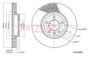 Bremsscheibe Vorderachse links Vorderachse rechts METZGER 6110436