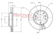 Bremsscheibe Vorderachse links Vorderachse rechts METZGER 6110466