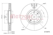 Bremsscheibe METZGER 6110475