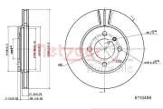 Bremsscheibe Vorderachse links Vorderachse rechts METZGER 6110488