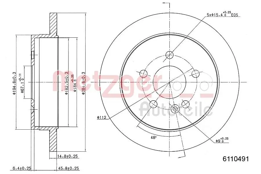 Bremsscheibe METZGER 6110491