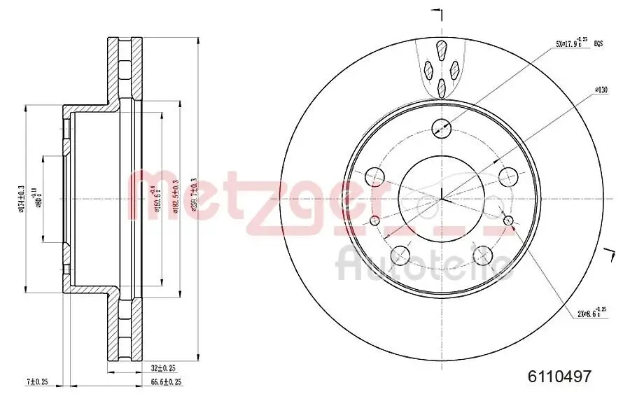 Bremsscheibe METZGER 6110497