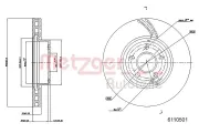 Bremsscheibe METZGER 6110501