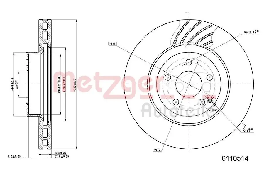 Bremsscheibe METZGER 6110514