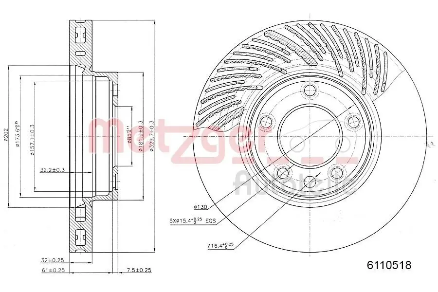 Bremsscheibe METZGER 6110518