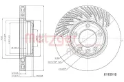 Bremsscheibe METZGER 6110518