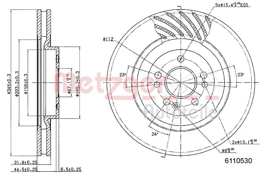 Bremsscheibe METZGER 6110530