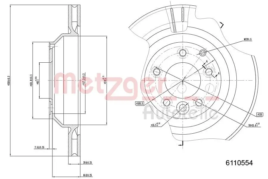 Bremsscheibe METZGER 6110554