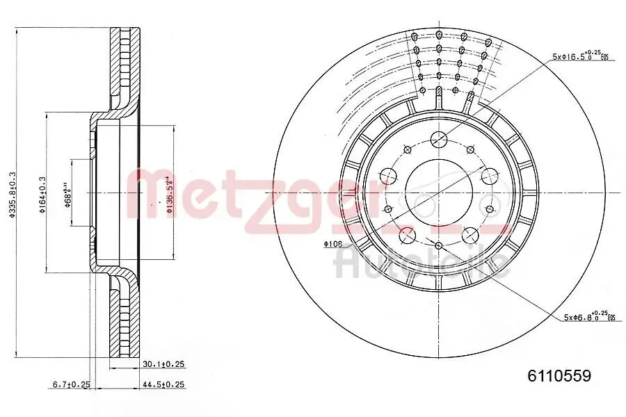 Bremsscheibe METZGER 6110559