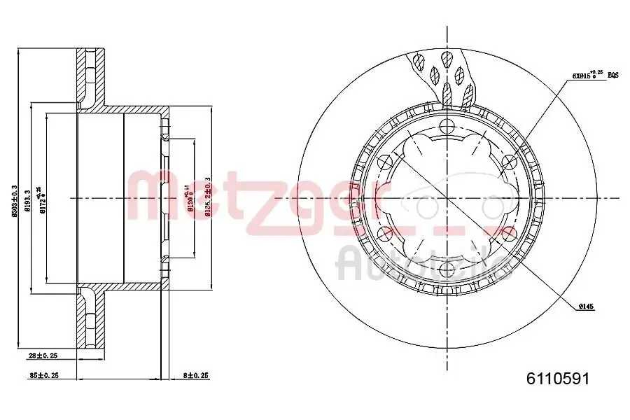 Bremsscheibe METZGER 6110591