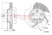 Bremsscheibe METZGER 6110592