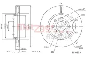 Bremsscheibe Vorderachse links Vorderachse rechts METZGER 6110603