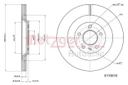 Bremsscheibe METZGER 6110616