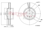 Bremsscheibe METZGER 6110633