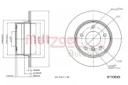 Bremsscheibe METZGER 6110649