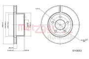 Bremsscheibe Vorderachse links Vorderachse rechts METZGER 6110653