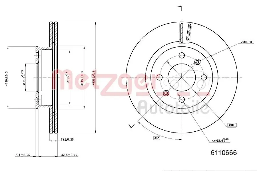 Bremsscheibe METZGER 6110666