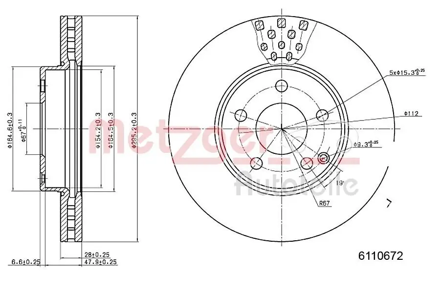 Bremsscheibe METZGER 6110672