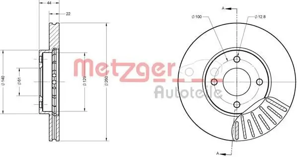 Bremsscheibe METZGER 6110680