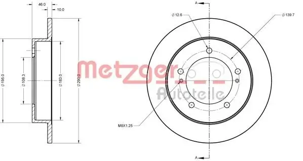 Bremsscheibe METZGER 6110685