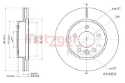 Bremsscheibe Vorderachse links Vorderachse rechts METZGER 6110701