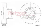 Bremsscheibe Vorderachse links Vorderachse rechts METZGER 6110713