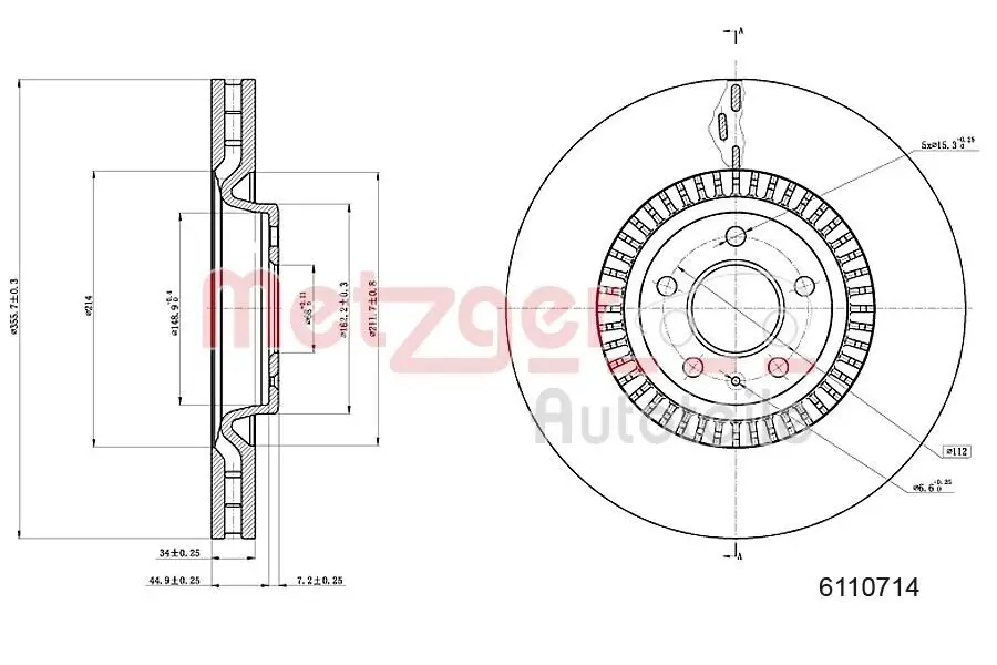 Bremsscheibe METZGER 6110714