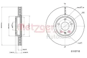 Bremsscheibe METZGER 6110716