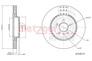 Bremsscheibe METZGER 6110717