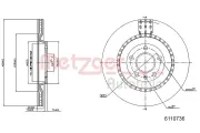 Bremsscheibe METZGER 6110736