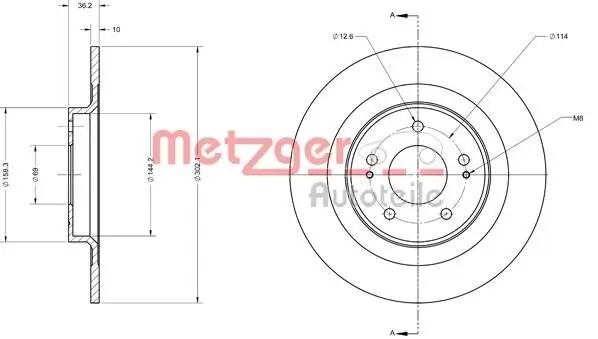 Bremsscheibe METZGER 6110741