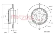 Bremsscheibe METZGER 6110744