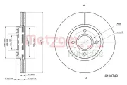 Bremsscheibe Vorderachse links Vorderachse rechts METZGER 6110748