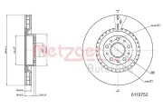 Bremsscheibe METZGER 6110752