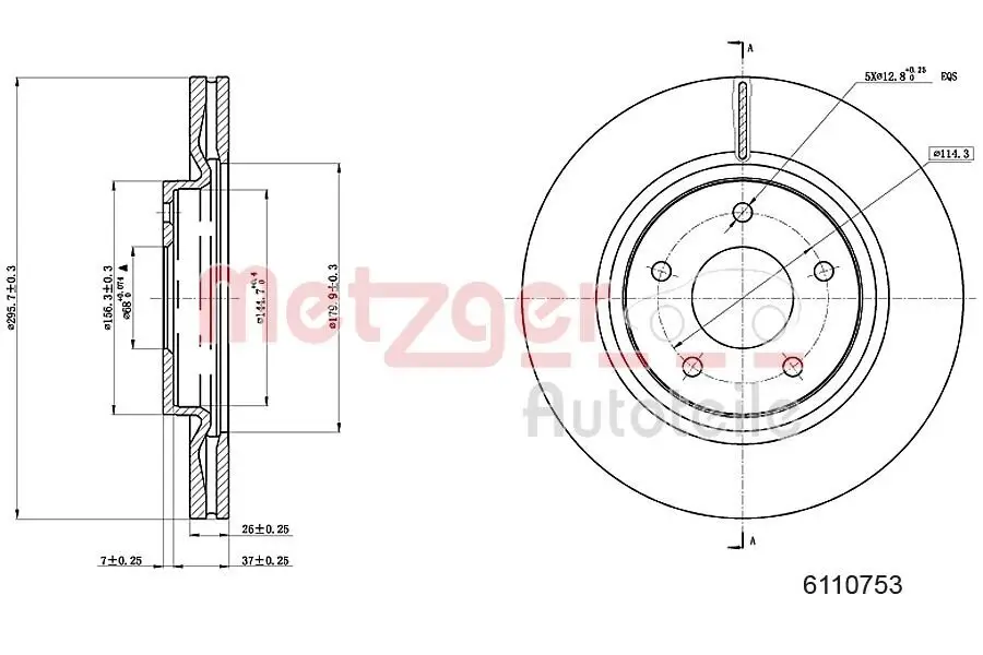 Bremsscheibe METZGER 6110753