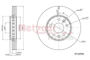 Bremsscheibe METZGER 6110760