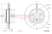 Bremsscheibe METZGER 6110762