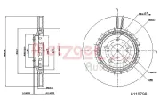 Bremsscheibe Vorderachse links Vorderachse rechts METZGER 6110798