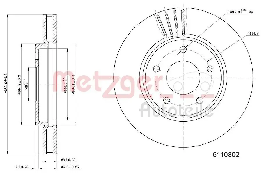 Bremsscheibe METZGER 6110802