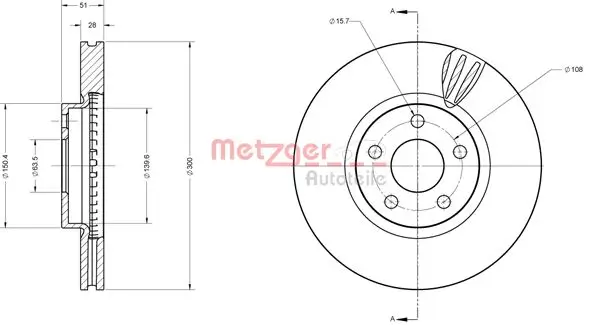 Bremsscheibe METZGER 6110814