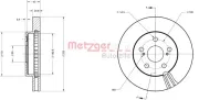 Bremsscheibe Vorderachse links Vorderachse rechts METZGER 6110819